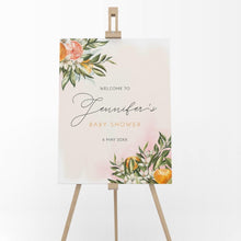 Load image into Gallery viewer, A Little Cutie Editable Baby Girl Shower Welcome Board