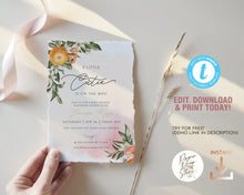 Load image into Gallery viewer, A Little Cutie Editable Baby Shower Invitation Set in Pink