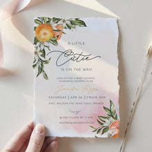 Load image into Gallery viewer, A Little Cutie Editable Baby Shower Invitation Set in Pink