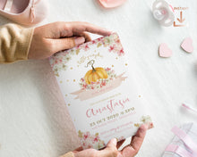 Load image into Gallery viewer, A little Pumpkin Floral Baby Shower Invitation