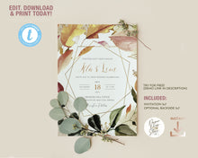 Load image into Gallery viewer, Autumn Leaves Wedding Invitation - AGAVE