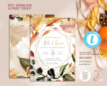 Load image into Gallery viewer, Autumn Leaves Wedding Invitation - AGAVE