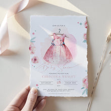 Load image into Gallery viewer, Baby Girl Cute Dress Shower Invitation