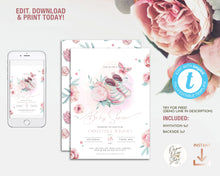 Load image into Gallery viewer, Baby Shoes & Butterfly Editable Girl Shower Invitation