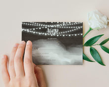 Load image into Gallery viewer, Barn Wood & String Lights Rustic Wedding Invitation Suite