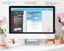 Load image into Gallery viewer, Blue Ocean Watercolor Wedding Invitation Suite - MARINA