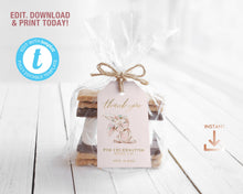 Load image into Gallery viewer, Blush Floral Bunny Baby Girl Shower Invitation Set