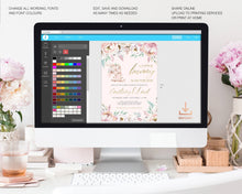 Load image into Gallery viewer, Blush Floral Bunny Baby Girl Shower Welcome Board