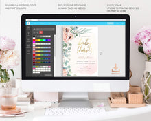 Load image into Gallery viewer, Blush Gold Floral Party Water Bottle Label - ROSANNA