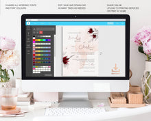 Load image into Gallery viewer, Blush Pink and Burgundy Botanical Wedding Invitation Suite - ROSALIE