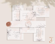 Load image into Gallery viewer, Blush Pink Botanical Wedding Invitation Suite - ROSALIE