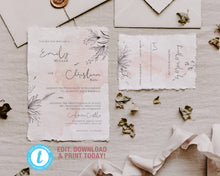 Load image into Gallery viewer, Blush Pink Botanical Wedding Invitation Suite - ROSALIE