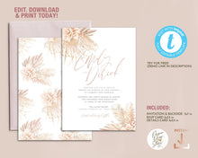 Load image into Gallery viewer, Boho Desert Pampas Grass Invitation Suite - MARTINA