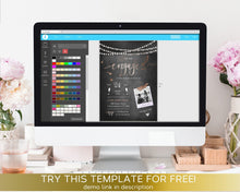 Load image into Gallery viewer, Chalkboard & String Lights Engagement Party Invitation