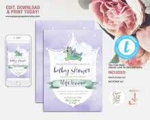 Load image into Gallery viewer, Cute Dragon Baby Shower Invitation