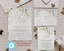 Load image into Gallery viewer, Delicate Eucalyptus Olive Green and Silver Wedding Suite - CALLIE