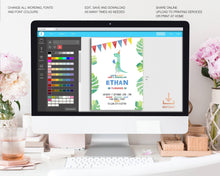 Load image into Gallery viewer, Dinosaur Birthday Self Editing Invitation Template, Editable Jurassic Party T-Rex Invite