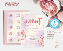 Load image into Gallery viewer, Donut Grow Up Birthday Invitation in Pink