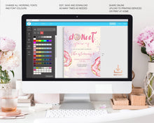 Load image into Gallery viewer, Donut Grow Up Birthday Invitation in Pink