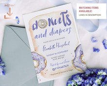 Load image into Gallery viewer, Donut Party Favor Tag in Blue