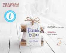 Load image into Gallery viewer, Donut Party Favor Tag in Blue