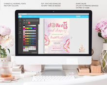 Load image into Gallery viewer, Donuts and Diapers Baby Girl Shower Invitation