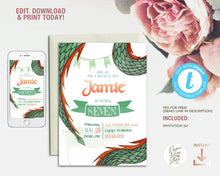 Load image into Gallery viewer, Dragon Scales Medieval Birthday Party Invitation