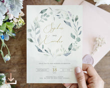 Load image into Gallery viewer, Dusty Blue and Sage Wedding Invitation Suite - PORTIA