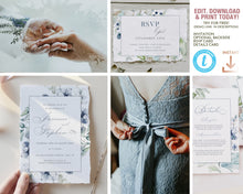 Load image into Gallery viewer, Dusty Blue Winter Berries Wedding Invitation Suite - INGRID