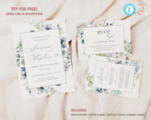 Load image into Gallery viewer, Dusty Blue Winter Berries Wedding Invitation Suite - INGRID