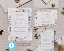 Load image into Gallery viewer, Dusty Blue Winter Berries Wedding Invitation Suite - INGRID