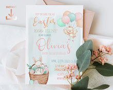 Load image into Gallery viewer, Easter Egg Hunt Birthday Girl Party Invitation