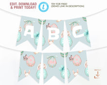 Load image into Gallery viewer, Easter Egg Hunt Pastel Blue Bunting Flags
