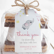 Load image into Gallery viewer, Elephant Baby Girl Shower Favor Tag