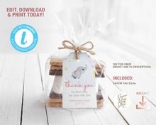Load image into Gallery viewer, Elephant Baby Girl Shower Favor Tag