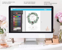 Load image into Gallery viewer, Evergreen Holly Berries Christmas Wedding Invitation - CAROL