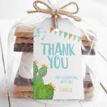 Load image into Gallery viewer, Fiesta Birthday Party Favor Tag in blue