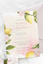 Load image into Gallery viewer, Her main squeeze Blush Lemon Bridal Shower Invitation