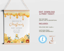 Load image into Gallery viewer, Honey Bee Baby Shower Welcome Sign