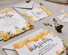 Load image into Gallery viewer, Honey Bee Editable Baby Shower Invitation Set