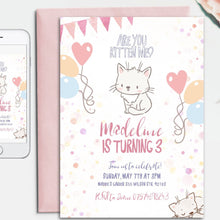 Load image into Gallery viewer, Kitten Birthday Party Invitation