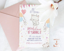 Load image into Gallery viewer, Kitten Birthday Party Invitation
