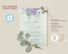 Load image into Gallery viewer, Lavender Lilac and Eucalyptus Wedding Invitation Suite - IRIS