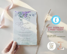 Load image into Gallery viewer, Lavender Lilac and Eucalyptus Wedding Invitation Suite - IRIS