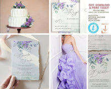 Load image into Gallery viewer, Lavender Lilac and Eucalyptus Wedding Invitation Suite - IRIS