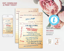 Load image into Gallery viewer, Library Card Baby Shower Invitation