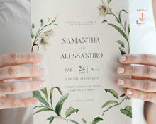 Load image into Gallery viewer, Lilies & Green Foliage Botanical Full Wedding Invitation Suite - OLIVIA