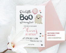 Load image into Gallery viewer, Little Boo Cute Pink Ghost Halloween Favor Tag