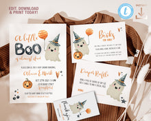 Load image into Gallery viewer, Little Boo Halloween Baby Shower Invitation and Inserts Set