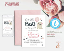 Load image into Gallery viewer, Little Boo Halloween Birthday Girl Invitation